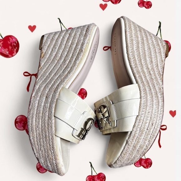 Coach Women's Beige Logo Mules - Picture 3 of 4